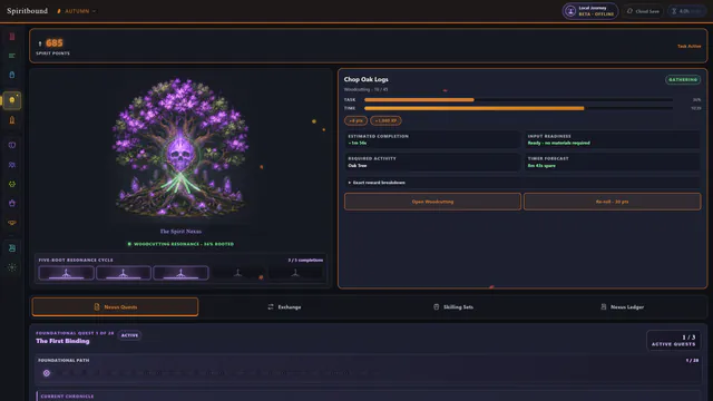Spirit Nexus progression interface