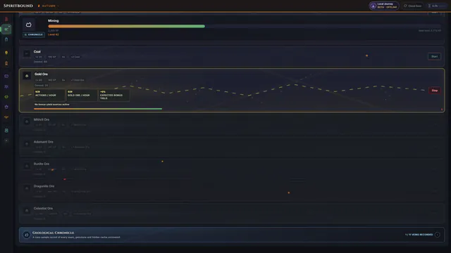 Mining skill interface